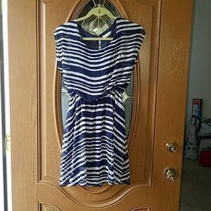 Lush blue white striped dress Sz. S